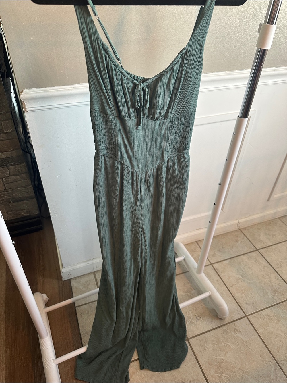 Hollister Sage Green Maxi Dress with Adjustable Straps
